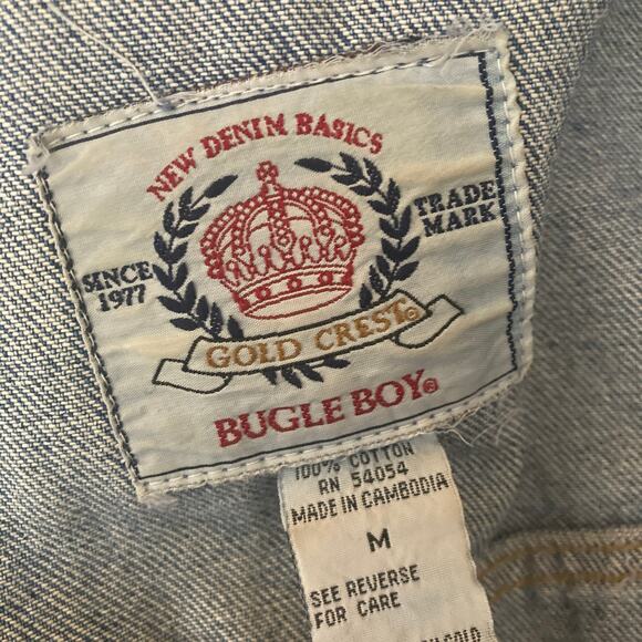 Vintage 90s Bugle Boy Denim Jacket Mens Medium Blue Trucker - Picture 8 of 10